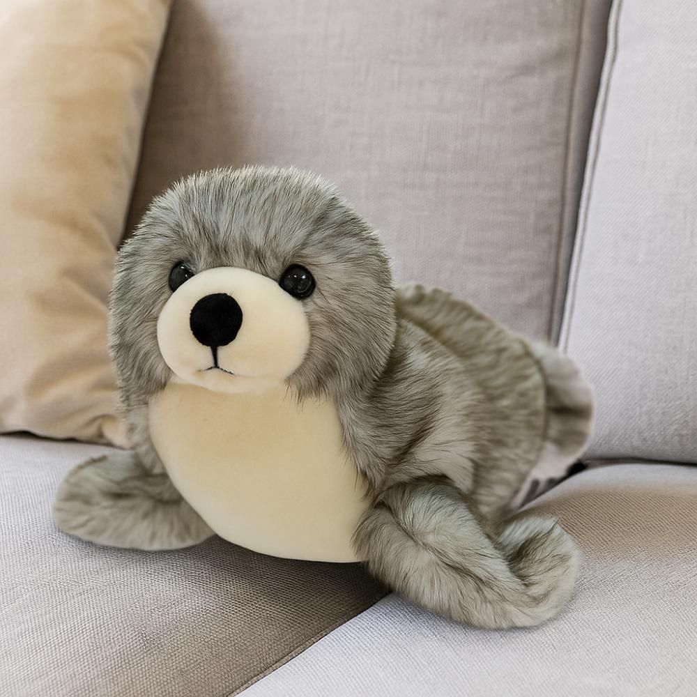 Fluffy Sea World Animal Stuffed Dolls Soft Seal Stuffed Animal  Birthday Parties