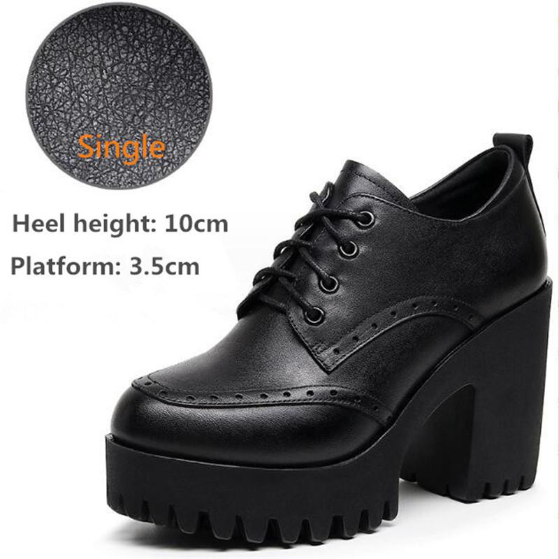 New Women Pumps Shoes Size 32-43 Deep Mouth Women Oxfords Fall Winter Plush Thick High Heel Shoes Platform Pumps Office