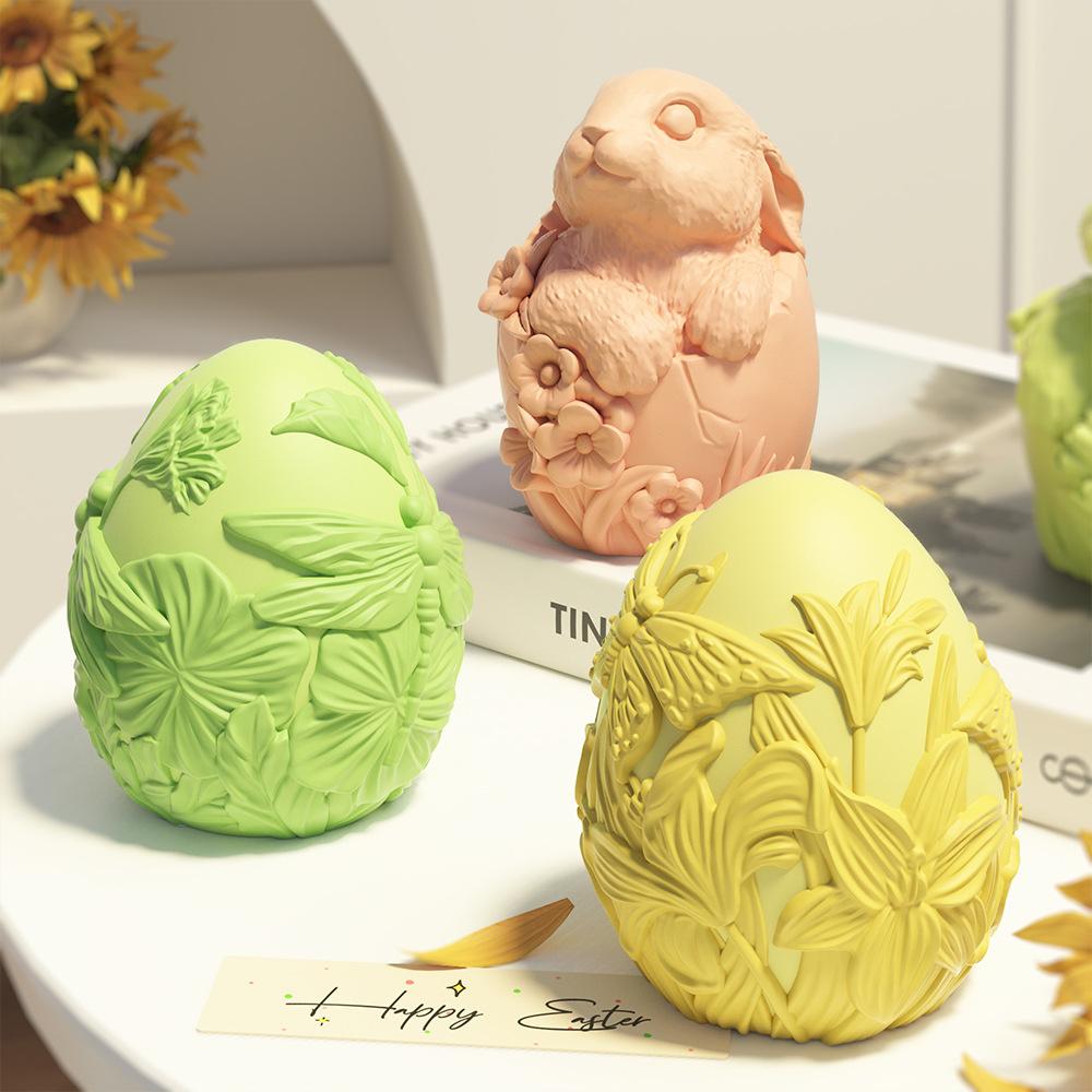 Силиконовая форма для пасхального яйца с тиснением бабочки, формы для ароматических свечей в виде кролика, формы для мыла ручной работы, ароматерапевтическая декорация, 3D-поделка, подарок 2025