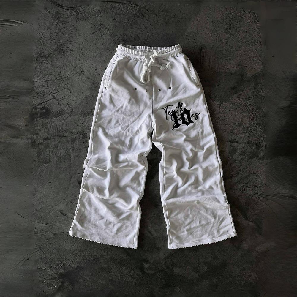 ZYLLO Y2K Новые уличные спортивные штаны Мужские Женские Джоггеры Харадзюку Хип-хоп Графика с буквами Вышивка Штаны оверсайз Готические Повседневные брюки