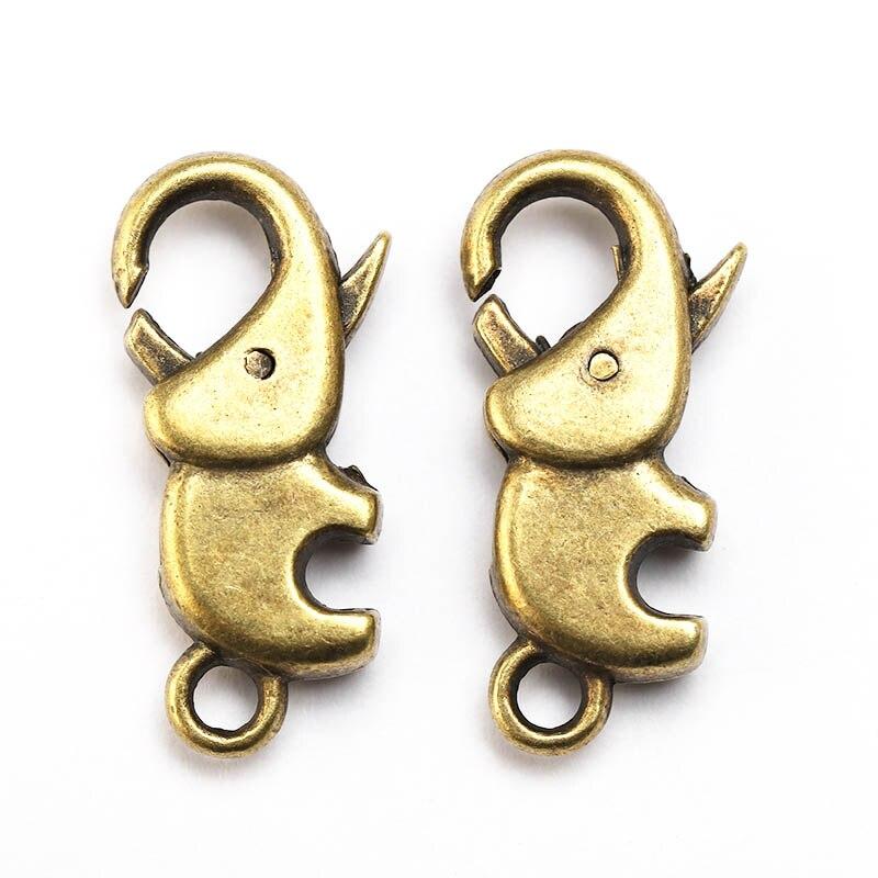 10 шт. Слон Лобстер Застежка Античное Серебро Крючки для Брелока Ожерелья Браслета Цепи DIY Изготовление Украшений Фурнитура Компоненты