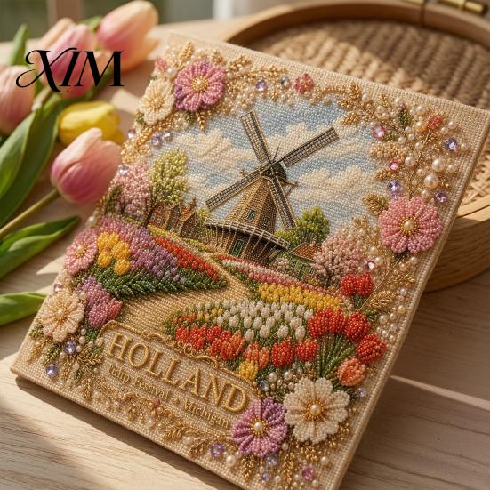 Painting Kits for Adults DIY Faux Pearl Kit, Handmade Floral Landscape 3D Gem Bead Art Craft, Exquisite Wall Sparkling Rhinestone Kit Living Room Home