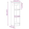 White Side Cabinet 40 x 40 x 100 cm Engineered Wood