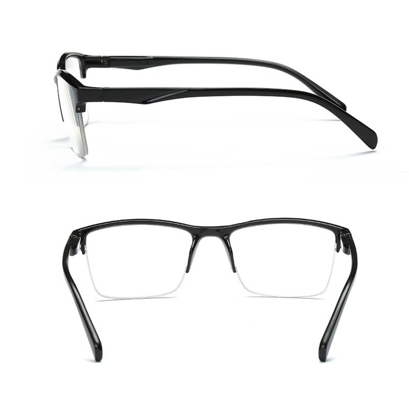 Trendy Unisex +75 To +400 Fashion Ultra Light Black Women Men Presbyopic Eyewear Reading Glasses with Strength Half Frame Far Sight Glasses
