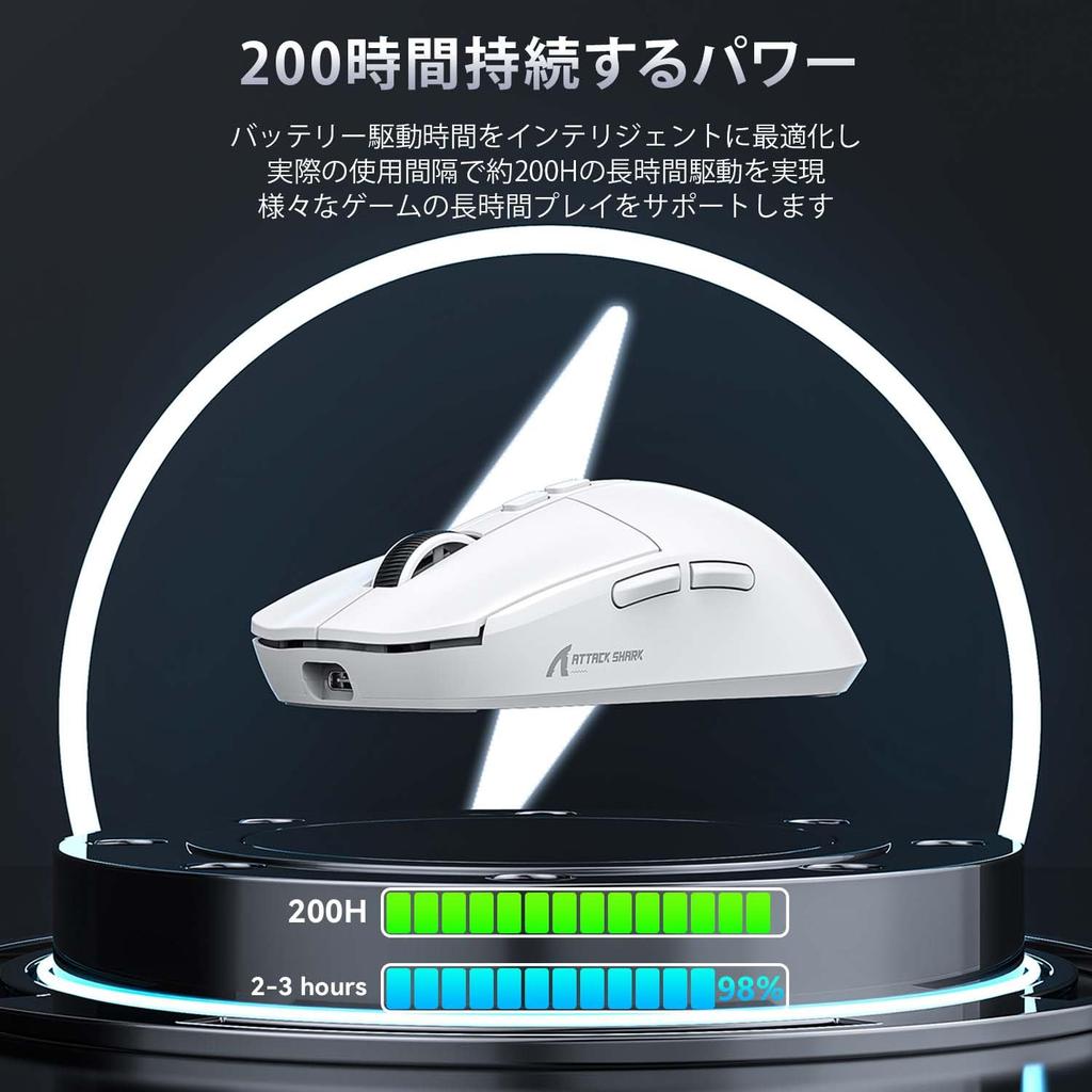 MAMBASNAKE x ATTACK SHARK X6 Игровая PAW3395 Беспроводное подключение Переключение DPI 200 часов непрерывной работы Магнитная RGB-зарядка Белый Ультралегкая