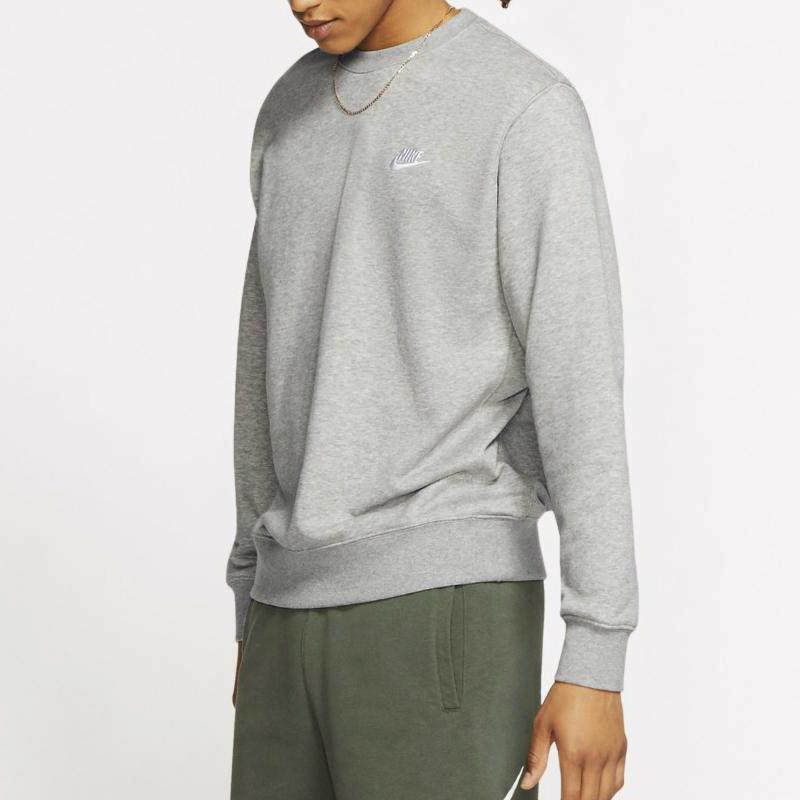 Nike Спортивная одежда Клубный повседневный пуловер с капюшоном Мужские топы Серый BV2667-063