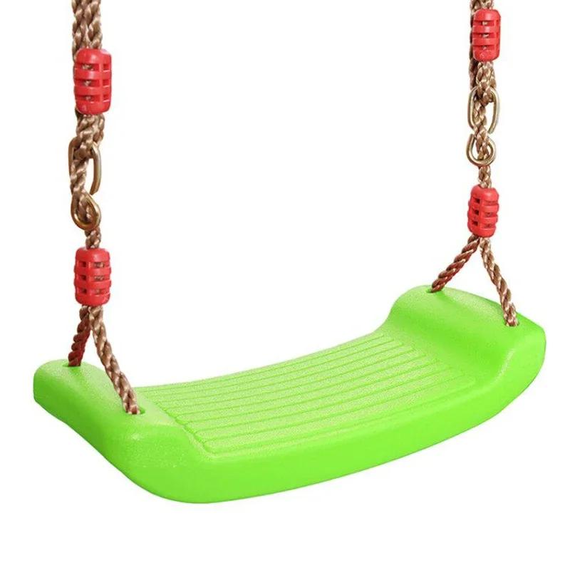 Kids Indoor Outdoor Swing Toy Rainbow Curved Board Flying Toy Style Hanging Seat Height Adjustable Ropes Ideal Garden Home Play