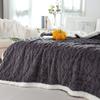 Double-layer Thickened Lambskin Jacquard Tuff Fleece Blanket for Office Nap - Solid Color AB Version.