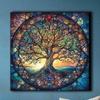Colorful Glass Oil Painting, Tree of Life, Celtic Mural, Norse Mythology, Gift Tree, Printing and Poster Decoration Core