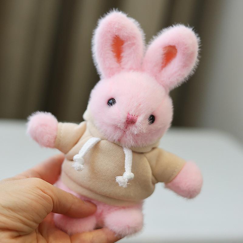 Rabbit Plush Keychain Toy Cute Stuffed Animal Doll Kids Birthday Gift Keyring