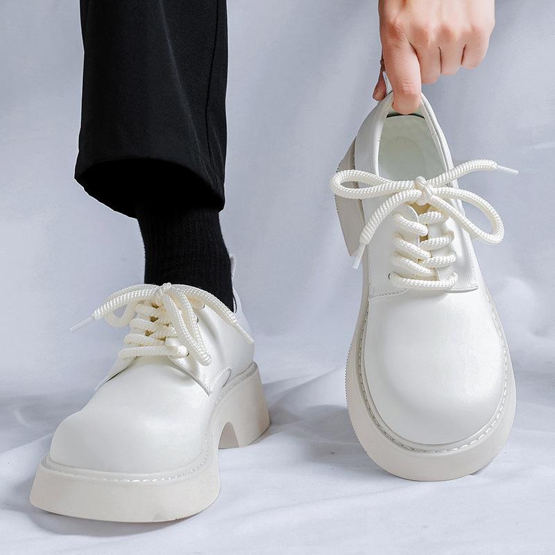 Мужские кожаные туфли, осенние британские повседневные туфли дерби, мужские деловые свадебные туфли с низким верхом и большой головой, кожаные туфли 24308-R