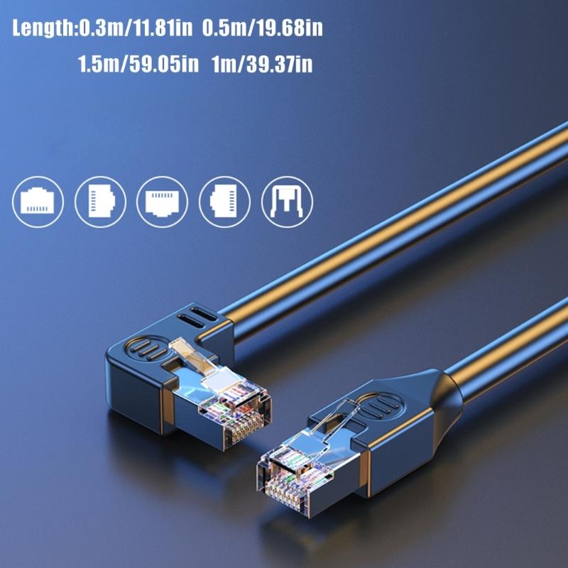 Сетевой кабель Cat5e с угловыми разъемами RJ45 Гибкий сетевой кабель Ethernet Cat5e для тесных пространств Электроника