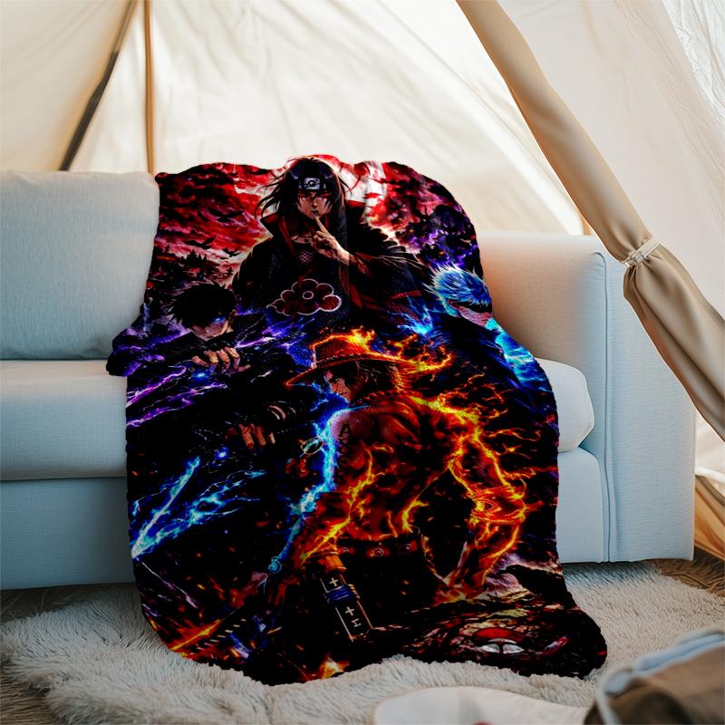 Naruto Battle Print Flannel Blanket, Soft Warm Lightweight Throw Blanket for living Room,Sofa Bed Camping office