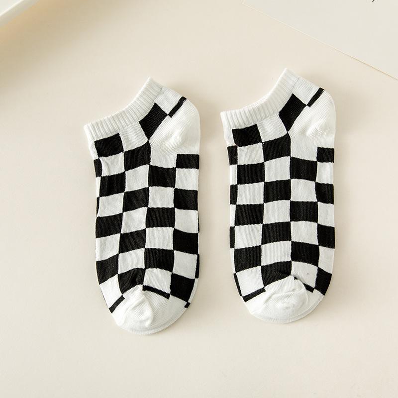 5 пар женских носков до щиколотки черного и белого цвета, удобные милые короткие носки, женские чулки и чулочно-носочные изделия