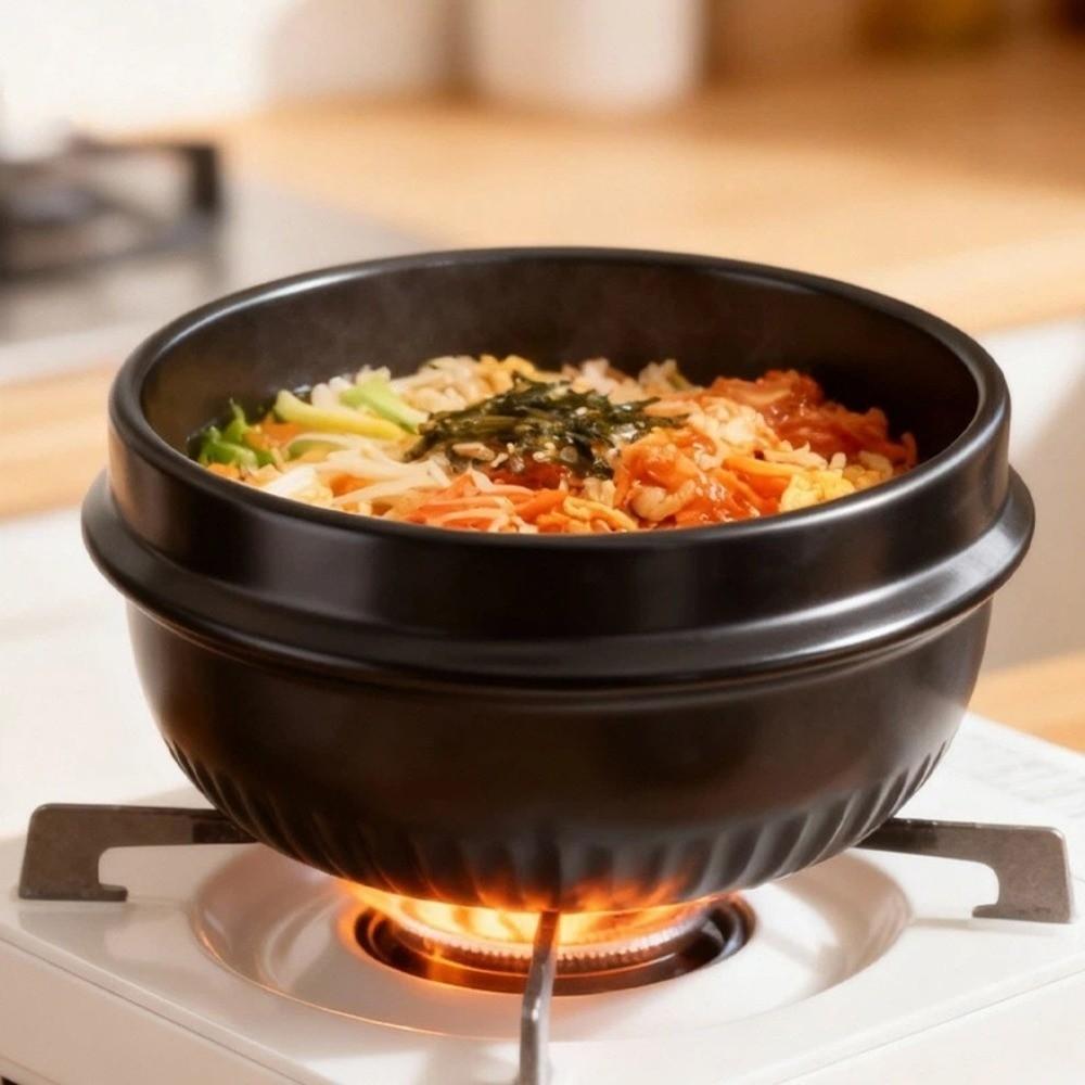 С поддоном Смешанный рис Каменный горшок Утолщенный Корейская кухня Кастрюля для готовки Суповая кастрюля Коммерческое использование