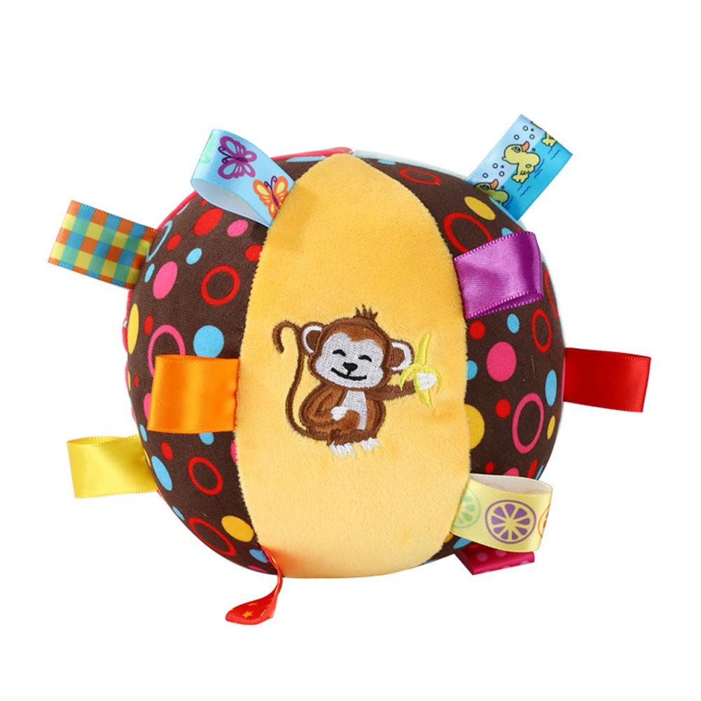 Интерактивная игрушка-мяч для собак для тренировок жевателей, декомпрессия, устойчивая к укусам, плюшевая ручка, игрушки для собак с колокольчиками, товары для домашних животных