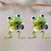 Серьги-подвески с лягушкой, 2D акриловые серьги с подвеской в виде лягушки, мультяшные серьги с животными, подарок для друзей или любителей лягушек