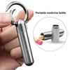 Portable Pill Box Keychain Small Waterproof Stainless Steel Pill Bottle Holder Organizer Medicine Container for Travel
