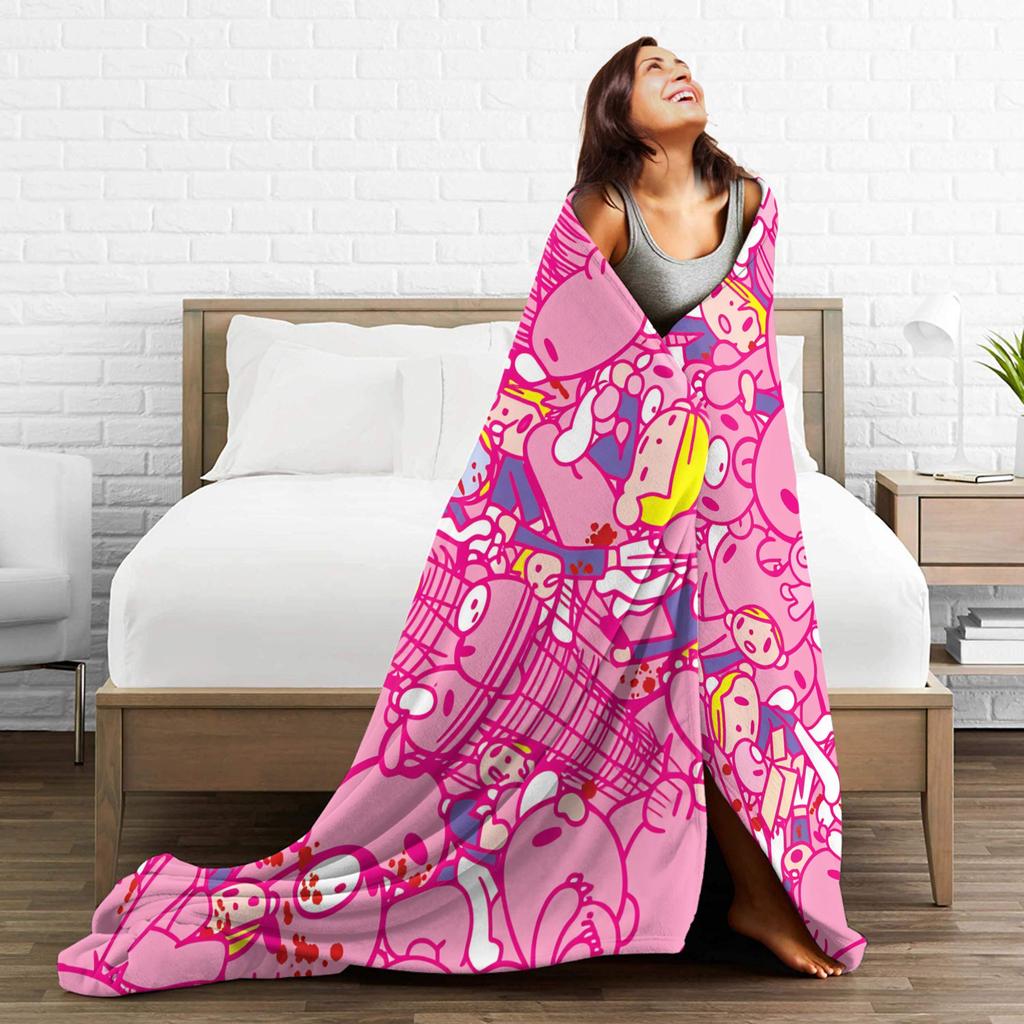 Gloomy Bear Blanket Kawaii Super Warm Pattern Plush Bedding Throws For Bedroom Travel Flannel Bedspread Bed Cover