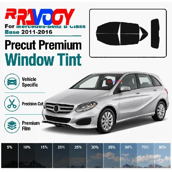 For Mercedes-Benz B Class Base 2011-2016 RAVOOY Pre-Cut Window Film Vehicle-Specific Full Kit Front & Rear Windows Precision-Cut