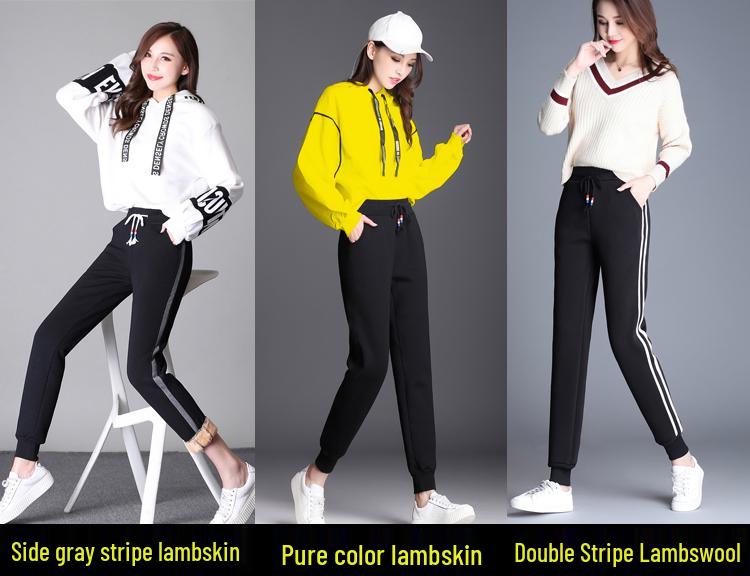 Northeast Women's Plus Size Thick Velvet Cuffed Sweatpants - Fashionable and Versatile for Autumn/Winter