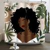 African American Woman Shower Curtain Sexy Black Girl Lady Inspirational Queen Abstract Boho Waterproof Bathroom Shower Curtain