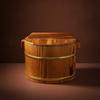 Wooden Rice Container with Lid Barrel-Style Rice Container with Lid Traditional Easy to Clean for Restaurants, Buffet, Kitchen