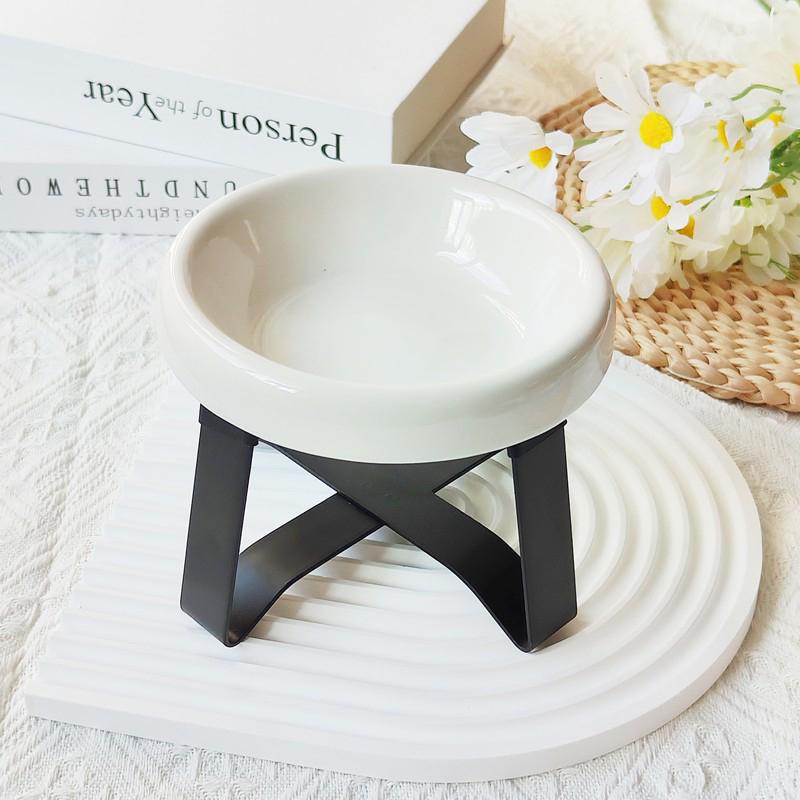 Neck Protection High Foot Cat Food Bowl Durable Cat Drinking Water Bowl Ceramic Cat Bowl Kittens Feeding Bowl Pet Supplies