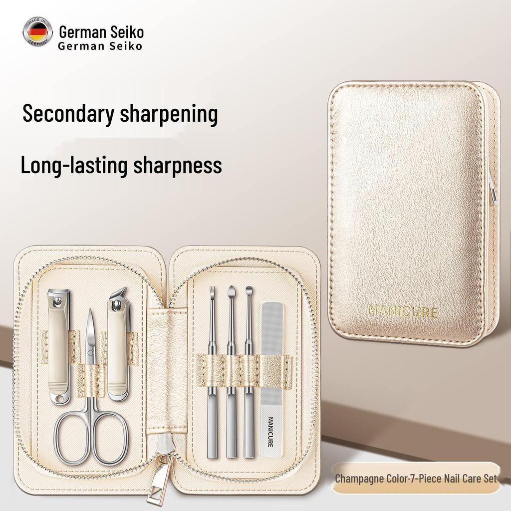 High-Grade 7-Piece Stainless Steel Nail Clipper & Manicure Tool Set with Ear Pick & Nail Scissors