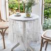 Vintage French Lace Tablecloth Rectangular Lace Cover White Gauze American Pastoral Coffee Table Cloth
