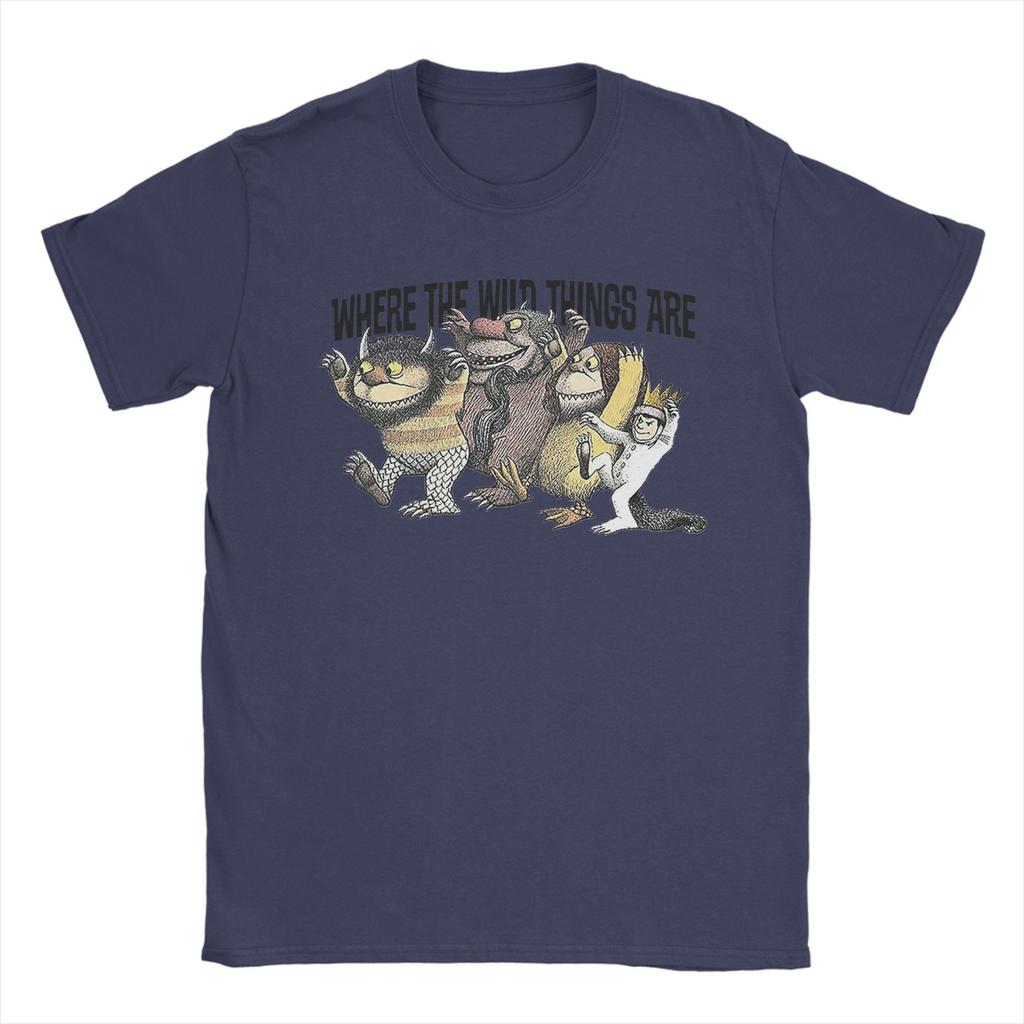 Men's Where The Wild Things Are T Shirts  100% Cotton Tops Casual Short Sleeve Crew Neck Tees 4XL 5XL 6XL T-Shirt