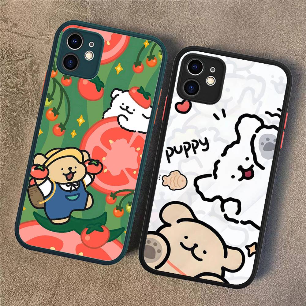 Мальтийская Болонка Милый Рисунок Для IPhone 15 16 Pro Max 11 12 13 14 XS XR X Plus 16E Матовый Полупрозрачный Чехол Для Телефона