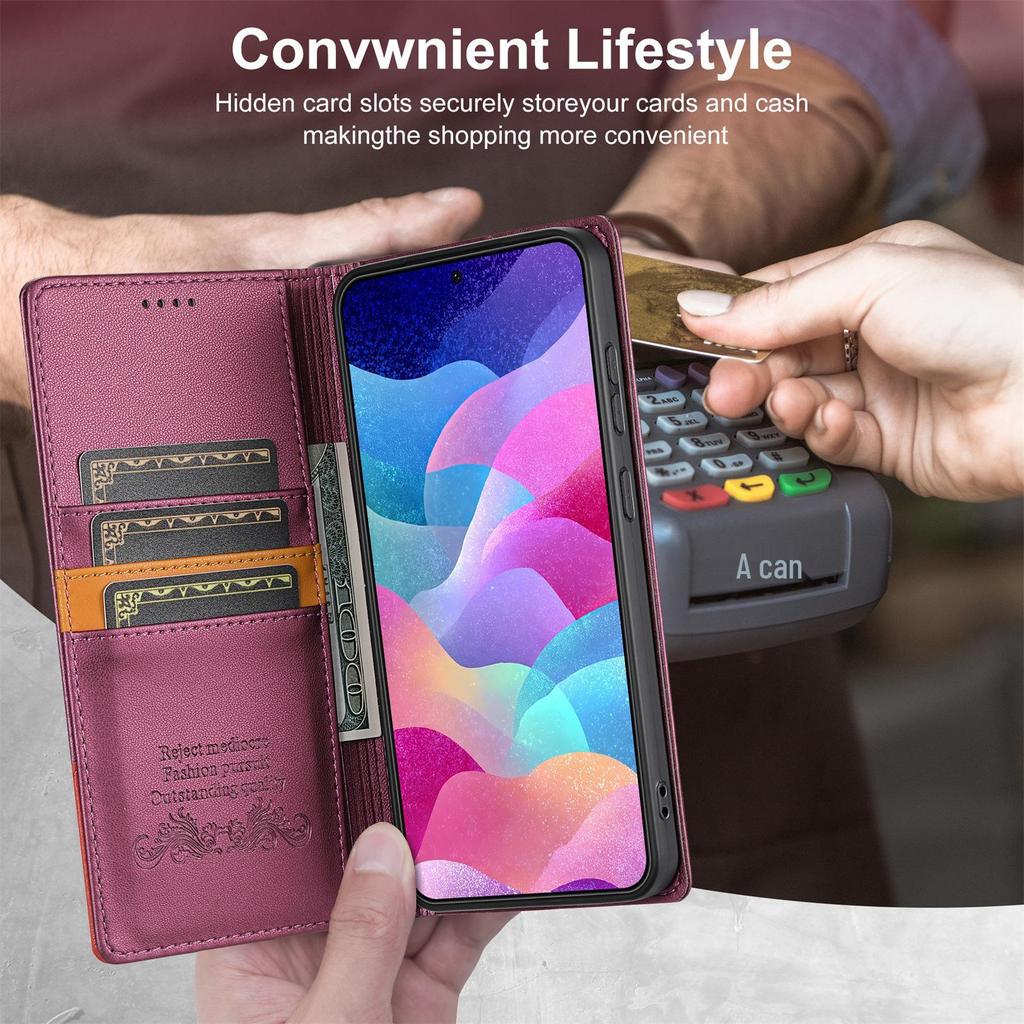 Xiaomi 17 TPro Anti-Theft Leather Flip Case for Redmi Note 15 Pro with Card Slot & Magnetic Closure