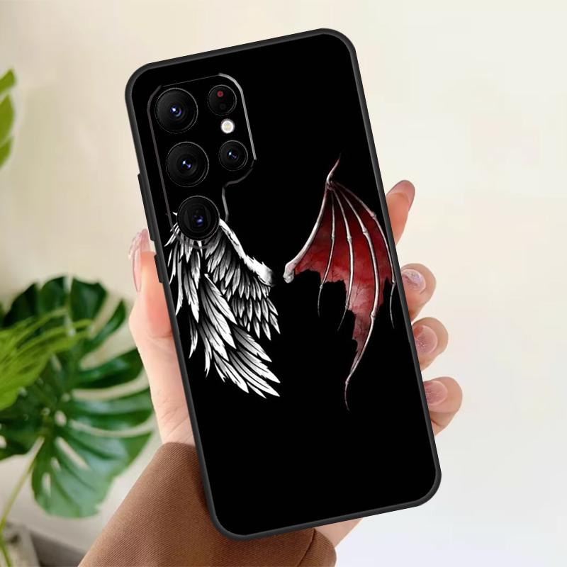 Крылья Ангел Дьявол Мягкий Чехол Для Samsung Galaxy S21 S22 S23 S24 S25 Ultra S9 S10 Plus S20 FE S24 FE Чехол для Телефона