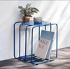 Modern space saving European minimalist metal corner table, no assembly required for living room and bedroom furniture