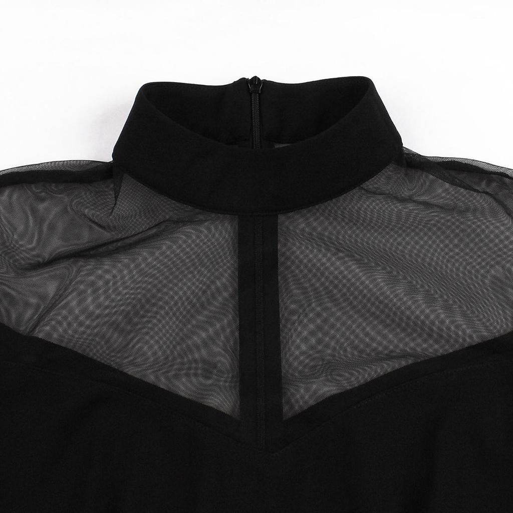 Платье на Хэллоуин для женщин, косплей, сетчатые платья с плечами и рукавами-трубой, готические ретро-платья в стиле «качели»