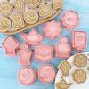 Eid Mubarak Cookie Cutters Star Moon Biscuit Stamp Embossing Mold Islamic Lantern Mosque Ramadan Fondant Baking Tools Cake Decor