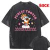 Public Tooter Funny Inappropriate Embarrassing Cat Harajuku T-Shirt Washed Tops T Shirt Washed 4TH of July