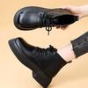 Soft Leather Thick-soled Martin Boots Women's 2024 New Autumn and Winter Single Boots Soft-soled British Style Low-top Explosive Fried Street Short Co