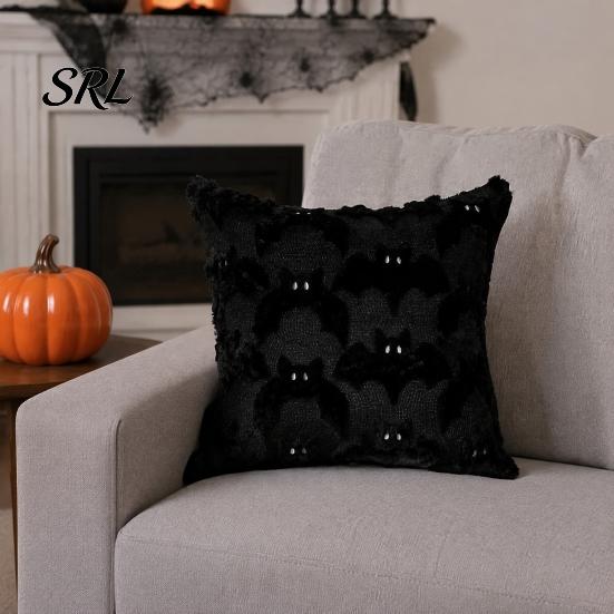 Soft Plush Cushion Covers Halloween Ghost Cover, Embroidered Throw Pillow 18x18 Cozy Living Room Accents Inch Cute Case for Home Sofa Bed Decor Modern