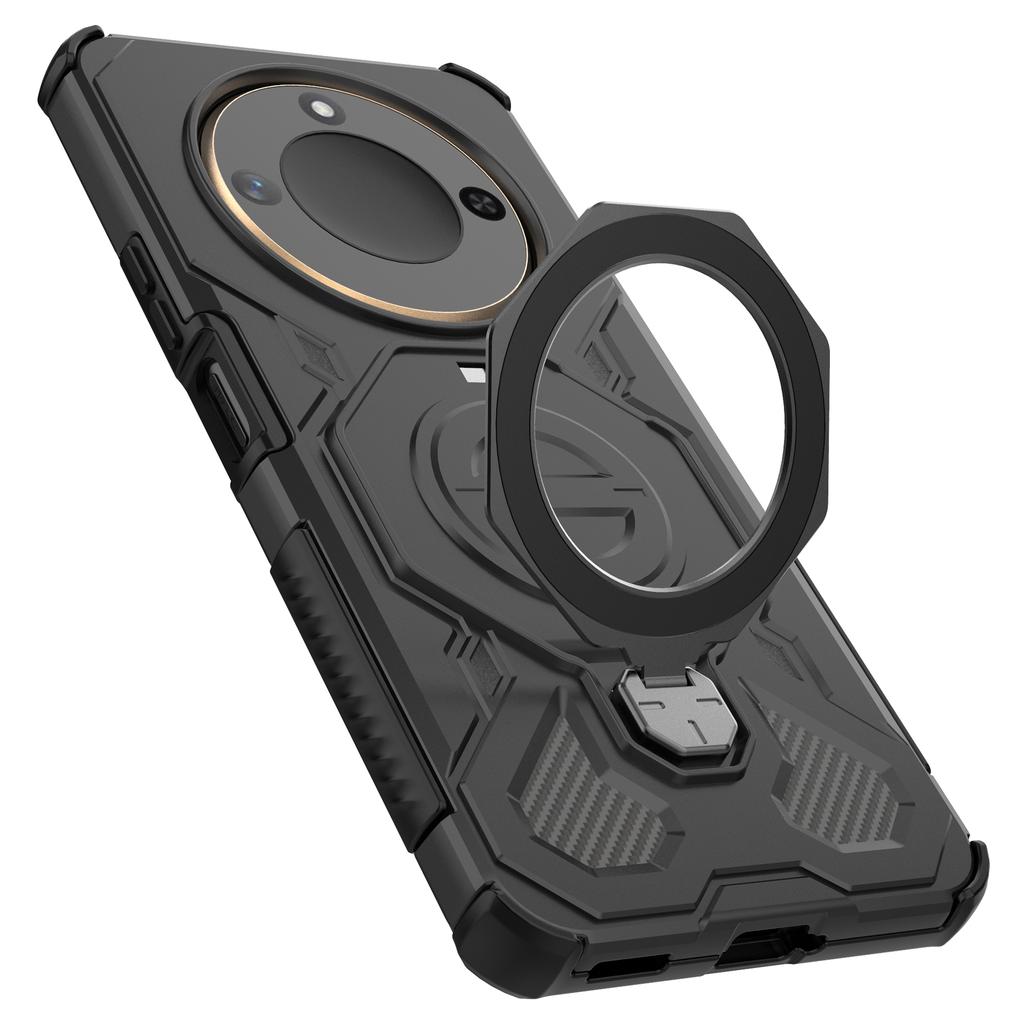 For Honor X60 5G/X9c Smart 5G Magnetic Case Rotating Metal Kickstand Shockproof PC+TPU Phone Back Cover