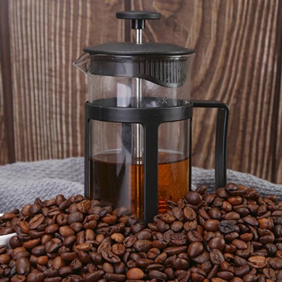 French Press Coffee Maker Heat-Resistant Glass Tea Brewer with 80-Mesh Filter