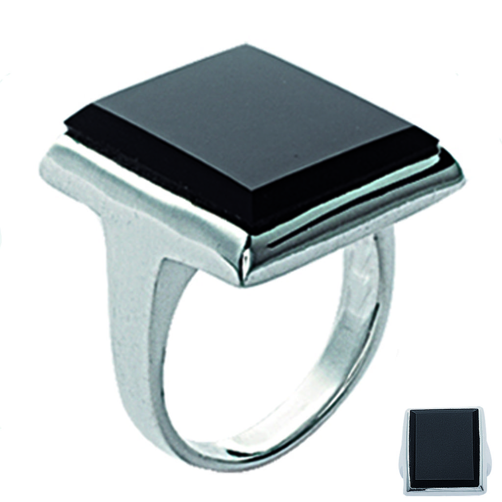 Silver Ring 'Ruth' Black Silver - 19x16 Mm
