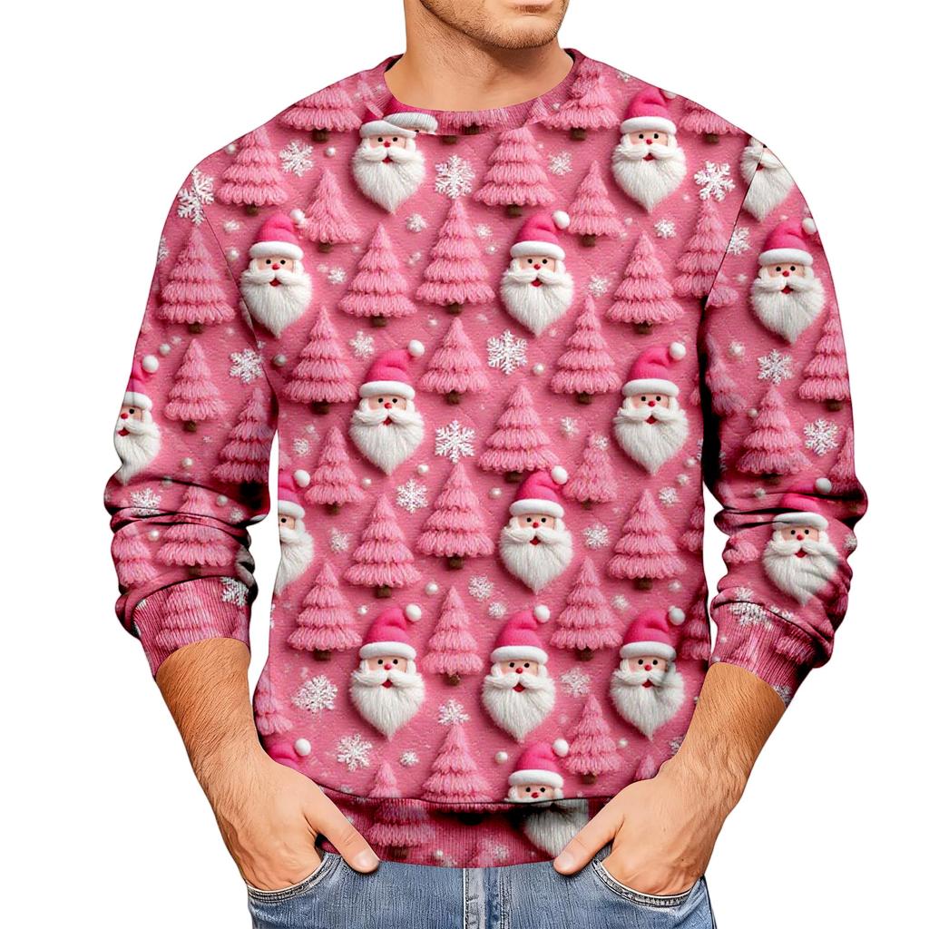 Свободное мужское худи с рождественским принтом