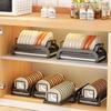 1/2 Tier Pull-out Bowl Dish Drying Rack Drainer with Drainboard Kitchen Sink Cabinet Cupboard Organizer Plate Tableware Storage
