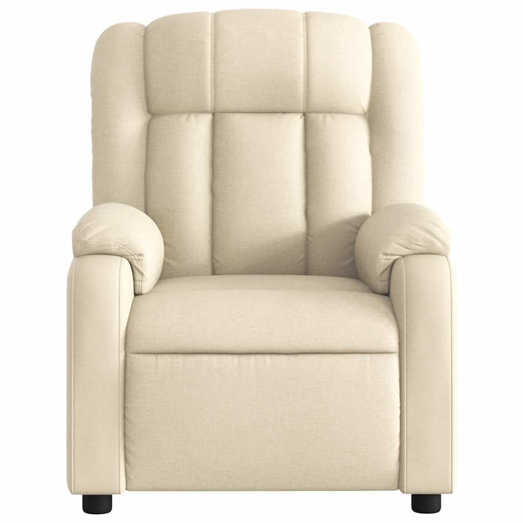 Electric Recliner Chair Cream Fabric
