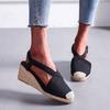 Spring and Summer Retro Baotou Straw Woven Wedge Heel Sandals Cross Strap Platform High Heel Large Size Fisherman Shoes
