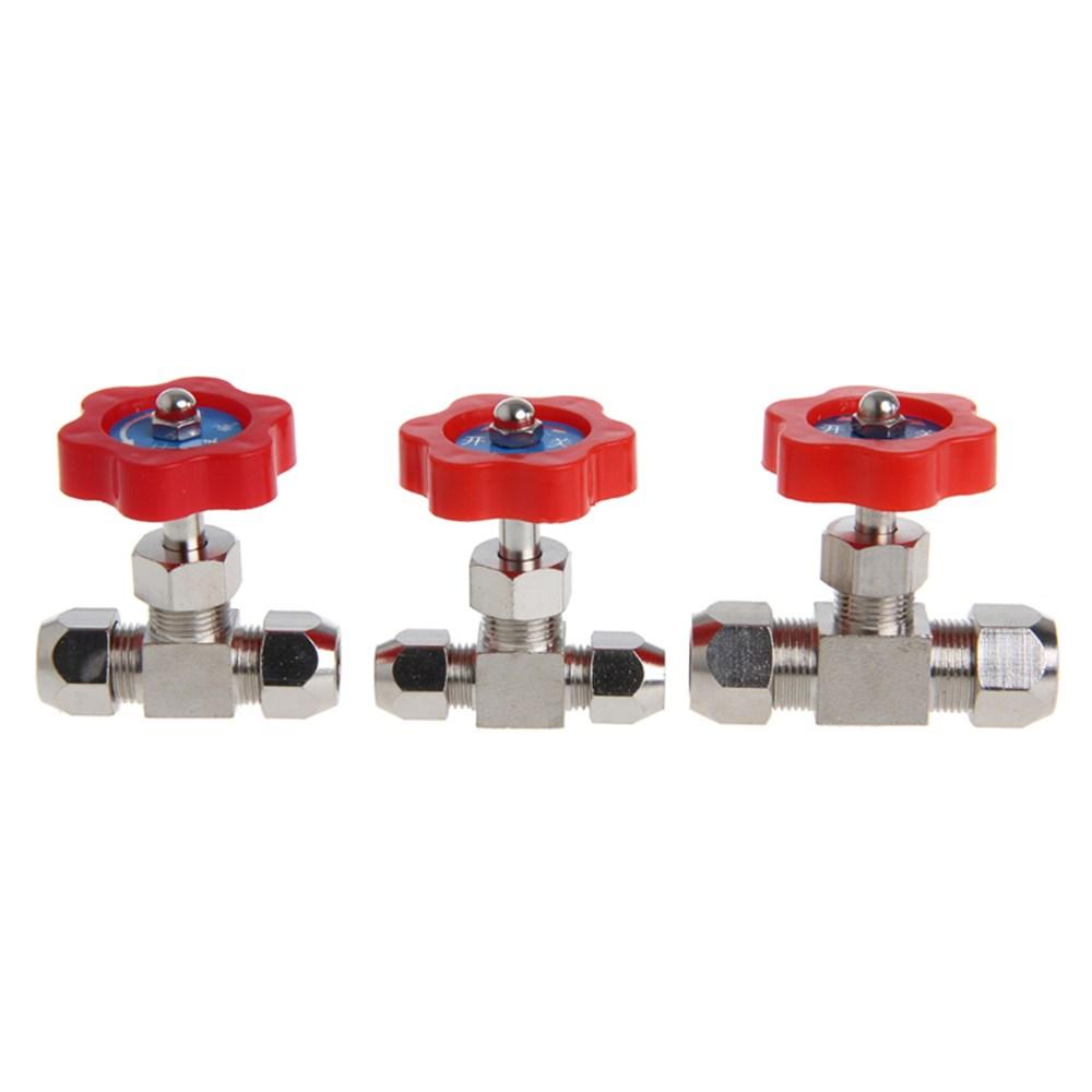 1PC 6mm 8mm 10mm 12mm Hole Dia Orange Plastic Handle Metal High Pressure Durable Tube Needle Type Globe Valve