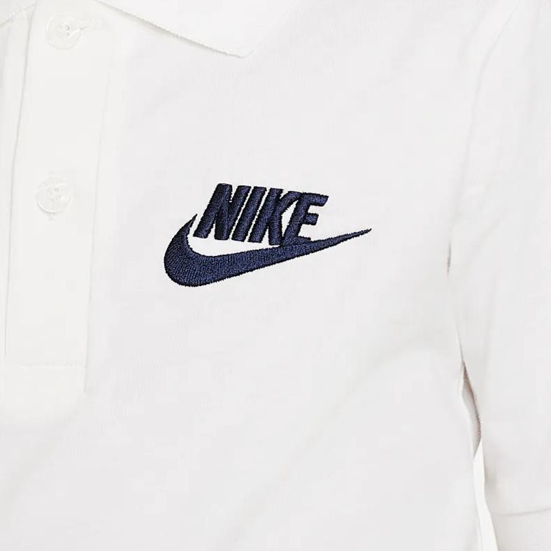 Nike Sportswear Polo T-Shirt Fashion Comfortable Soft Casual Short Sleeve Kids Tops White Obsidian 826437-100