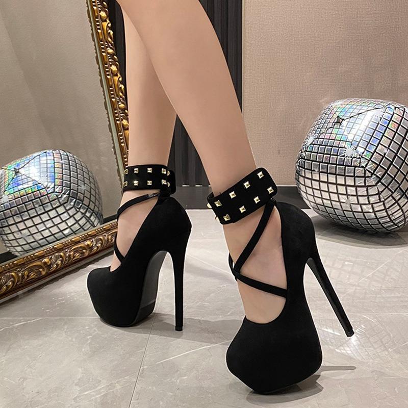 Мода Женская Мода Высокий Каблук Новые Ногти Красная Ива Анкола Высокий Каблук с Платформой Женские Сандалии Сексуальные Туфли для Вечеринки Танца на Пилоне Tacones